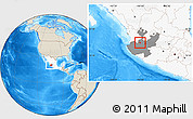 Shaded Relief Location Map of Antonio Escobedo, highlighted country, highlighted parent region
