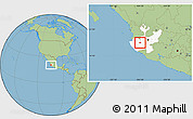 Savanna Style Location Map of Atengo, highlighted parent region