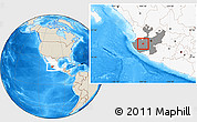 Shaded Relief Location Map of Atengo, highlighted country, highlighted parent region