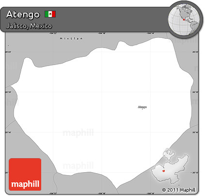 Gray Simple Map of Atengo