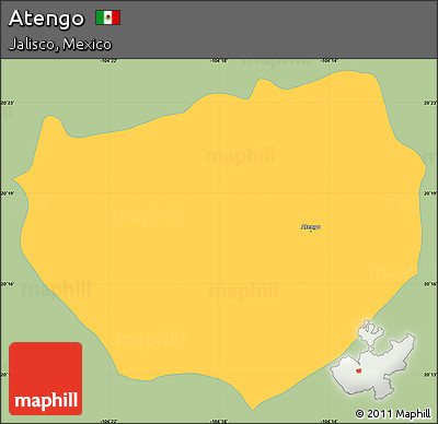 Savanna Style Simple Map of Atengo, single color outside