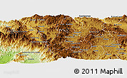 Physical Panoramic Map of Atenguillo