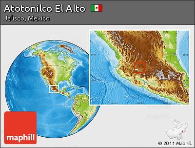 Physical Location Map of Atotonilco El Alto