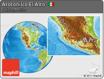 Physical Location Map of Atotonilco El Alto