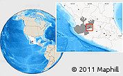 Shaded Relief Location Map of Atotonilco El Alto, highlighted country, highlighted parent region