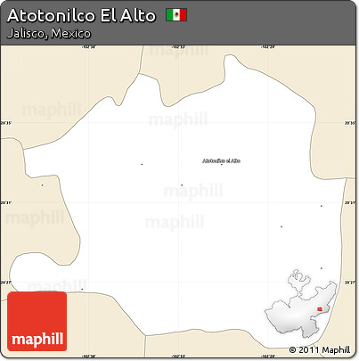 Classic Style Simple Map of Atotonilco El Alto