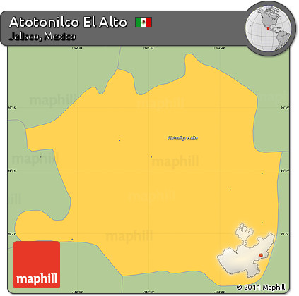 Savanna Style Simple Map of Atotonilco El Alto