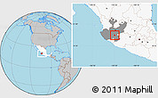 Gray Location Map of Atoyac, highlighted country, highlighted parent region