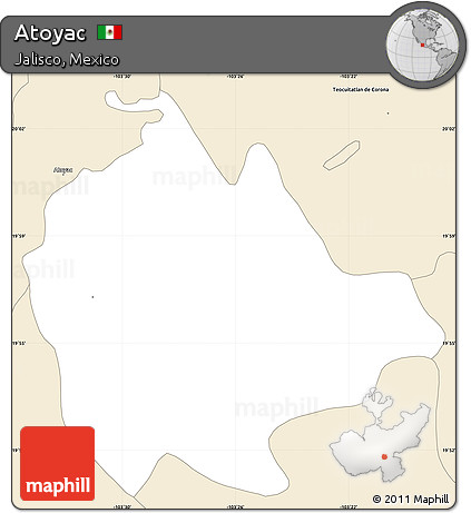 Classic Style Simple Map of Atoyac