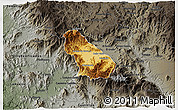 Physical 3D Map of Autlan de Navarro, darken, semi-desaturated