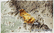 Physical 3D Map of Autlan de Navarro, semi-desaturated