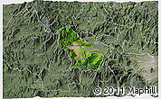 Satellite 3D Map of Autlan de Navarro, semi-desaturated