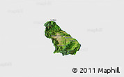 Satellite 3D Map of Autlan de Navarro, single color outside