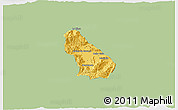 Savanna Style 3D Map of Autlan de Navarro, single color outside