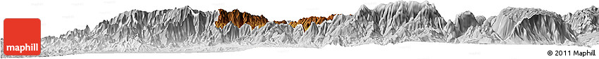 Physical Horizon Map of Autlan De Navarro, lighten, desaturated