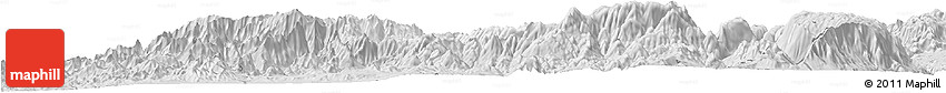 Silver Style Horizon Map of Autlan De Navarro