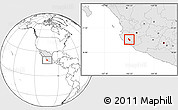 Blank Location Map of Autlan de Navarro, highlighted country