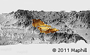 Physical Panoramic Map of Autlan de Navarro, desaturated