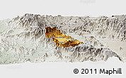 Physical Panoramic Map of Autlan de Navarro, lighten, semi-desaturated