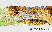 Shaded Relief Panoramic Map of Autlan de Navarro, physical outside