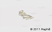 Shaded Relief Panoramic Map of Autlan de Navarro, single color outside