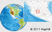 Physical Location Map of Ayotlan, highlighted country