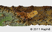 Physical Panoramic Map of Ayutla, darken