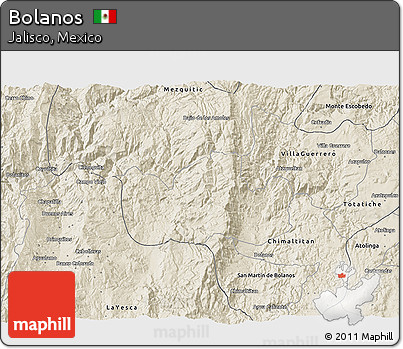 Shaded Relief 3D Map of Bolanos