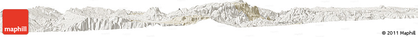 Shaded Relief Horizon Map of Bolanos, lighten