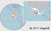 Gray Location Map of Bolanos, highlighted country, highlighted parent region, within the entire country, hill shading