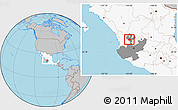 Gray Location Map of Bolanos, highlighted country, highlighted parent region