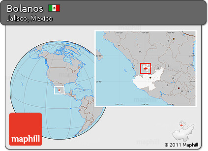 Gray Location Map of Bolanos, highlighted parent region