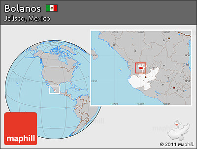 Gray Location Map of Bolanos, highlighted parent region