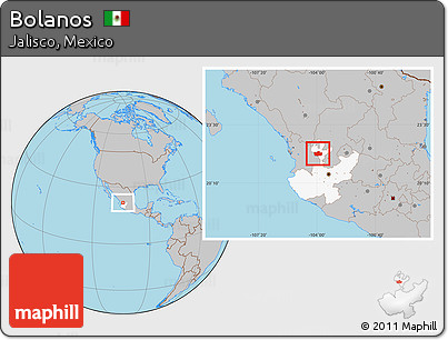 Gray Location Map of Bolanos, highlighted parent region