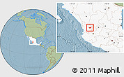Savanna Style Location Map of Bolanos, highlighted country, hill shading