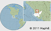 Savanna Style Location Map of Bolanos, highlighted parent region, hill shading