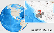 Shaded Relief Location Map of Bolanos, highlighted country, highlighted parent region