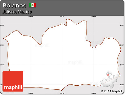 Classic Style Simple Map of Bolanos, cropped outside