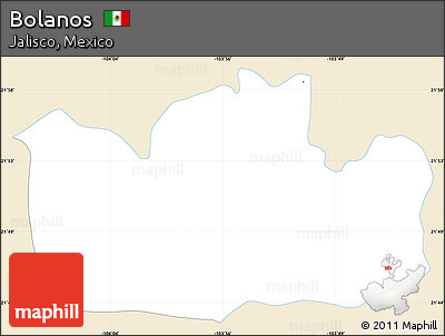 Classic Style Simple Map of Bolanos, single color outside