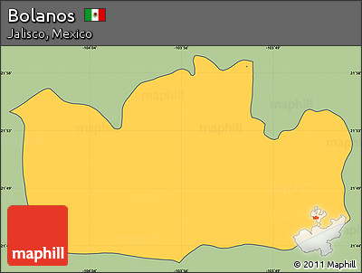 Savanna Style Simple Map of Bolanos, cropped outside