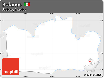 Silver Style Simple Map of Bolanos, single color outside