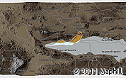 Physical 3D Map of Chapala, darken, semi-desaturated