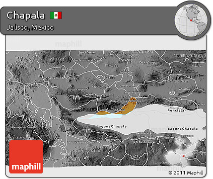 Physical 3D Map of Chapala, desaturated