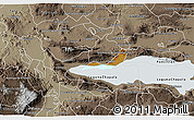 Physical 3D Map of Chapala, semi-desaturated