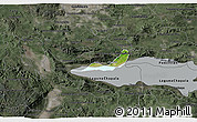 Satellite 3D Map of Chapala, darken, semi-desaturated