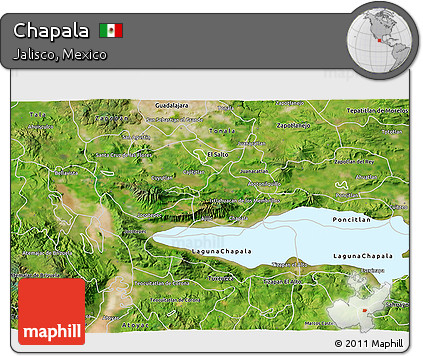 Satellite 3D Map of Chapala
