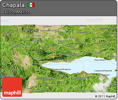 Satellite 3D Map of Chapala