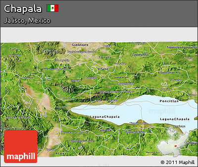 Satellite 3D Map of Chapala