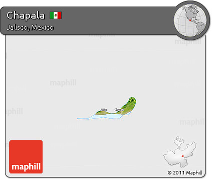Satellite 3D Map of Chapala, single color outside