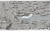 Shaded Relief 3D Map of Chapala, darken, semi-desaturated